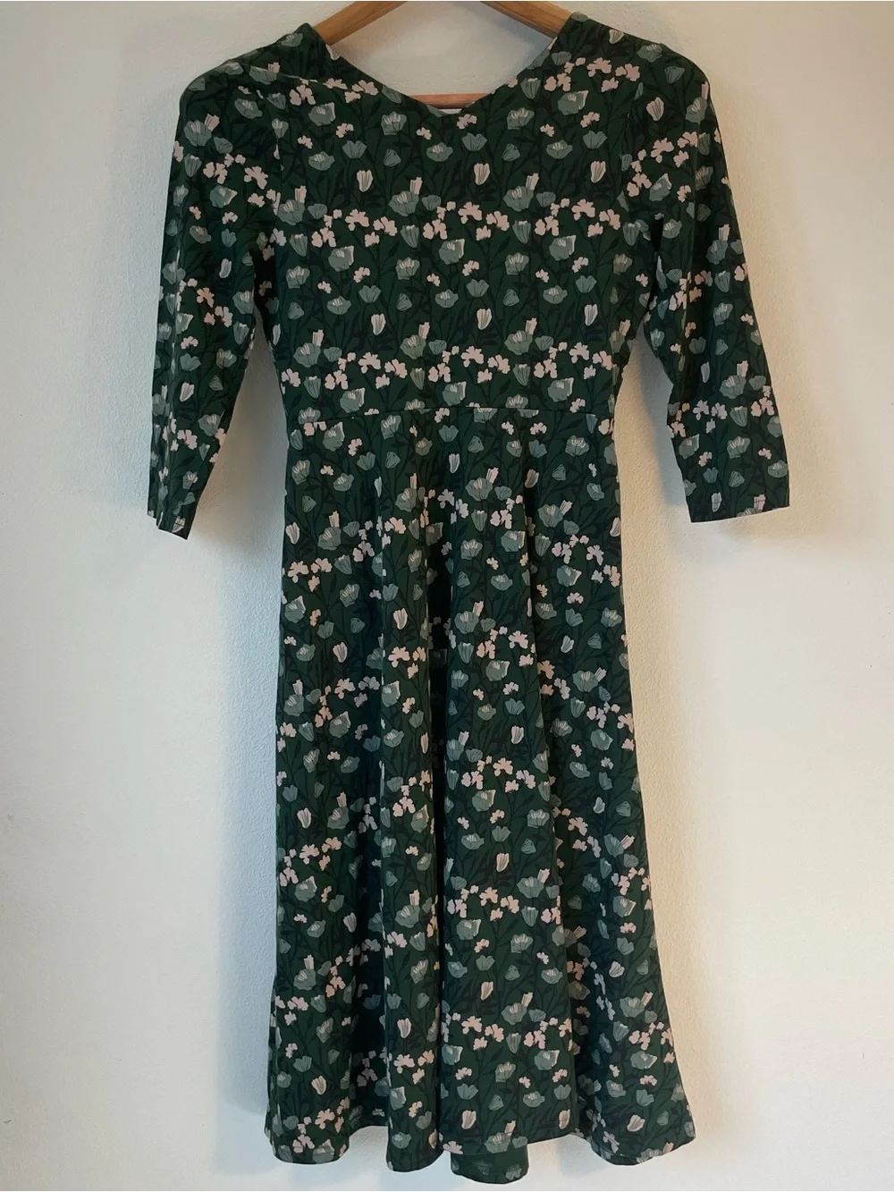 Pact Womens Dress size S Green Floral Organic Cotton Boho Cottagecore Coquette